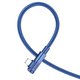USB кабель Hoco U108, USB тип-C, Lightning, 200 см, 20 Вт, синий, Г-образный, в нейлоновой оплетке, #6931474764874 Превью 2