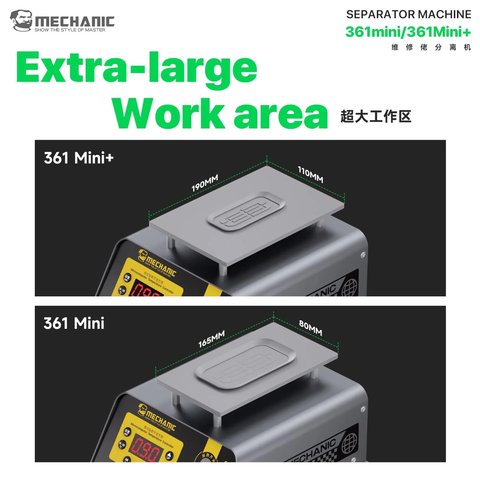 Пристрій для розклеювання дисплейного модуля (сепаратор) Mechanic 361 mini+, з вакуумним насосом, 200W Прев'ю 5