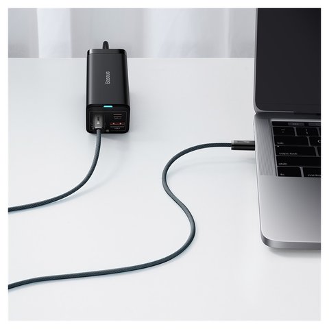 USB Cable Baseus Dynamic Series, (2xUSB type-C, 100 cm, 100 W, gray, nylon braided) #CALD000216 Preview 1