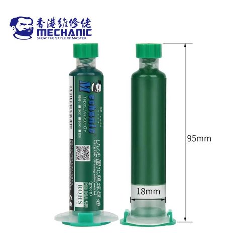 Soldering Mask Mechanic UVH900-LY, (green, 10 ml, UV, insulating varnish) Preview 2