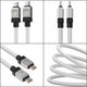 Cable USB Baseus Coolplay Series, 2xUSB tipo-C, 100 cm, 100 W, blanco, de silicona, #CAKW000202 Vista previa  1