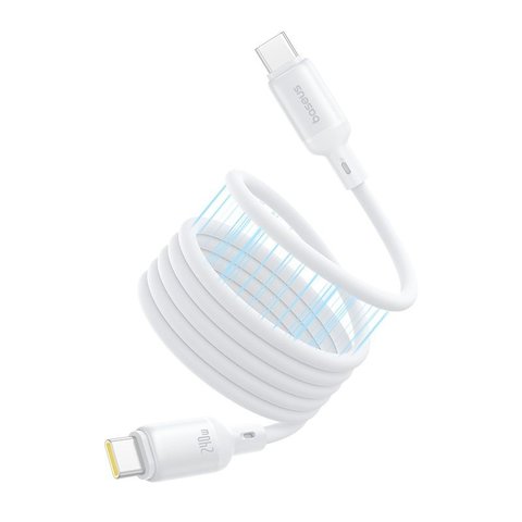 USB кабель Baseus PicoGo, 2xUSB тип-C, 100 см, 240 Вт, белый, силиконовый, магнитный, #P10376800211-00 Превью 1