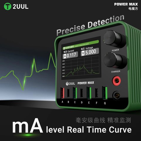 Сетевое зарядное устройство 2UUL PC01 Power Max, 200 Вт, Quick Charge, Power Delivery (PD), с беспроводной зарядкой, 7 портов Превью 5