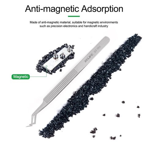 Pinzas para smd RELIFE ST-20L , encorvado, 167 mm Vista previa  2