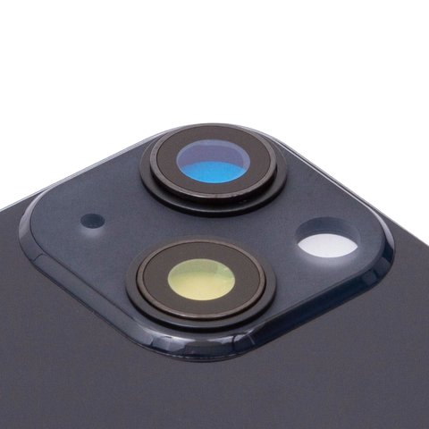 Задня панель корпуса для iPhone 13 mini, чорна, із склом камери, small hole, midnight Прев'ю 1
