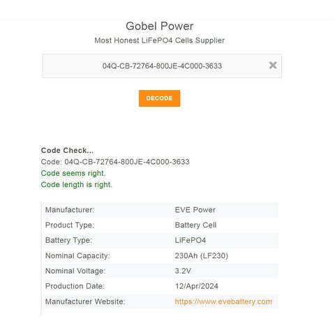 Акумулятор EVE LF230, LiFePO4, 3,2 B, 230 Аг, grade a Прев'ю 8