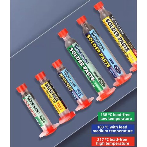 BGA паста Mechanic TS17, Sn 96,5%,  Ag 3%, Cu 0,5%, 217 °C, 50 г Прев'ю 2