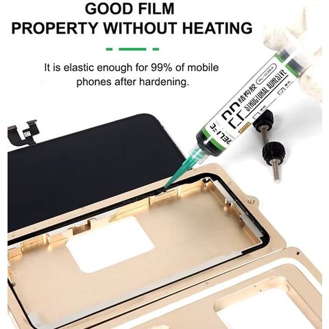 Клей RELIFE RL-035A, поліуретановий, чорний, для приклеювання задніх кришок, для дисплейних рамок, 10 мл Прев'ю 4