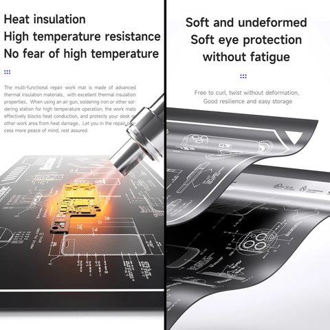 Килимок монтажний Mechanic V78, термостійкий, стійкий до плям, 600 мм, 350 мм Прев'ю 1