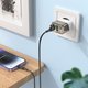 Сетевое зарядное устройство Borofone BA80A, 20 Вт, Quick Charge, Power Delivery (PD), черный, прозрачный, c кабелем USB тип-C к Lightning для Apple, 2 порта, #69419911105166 Превью 2