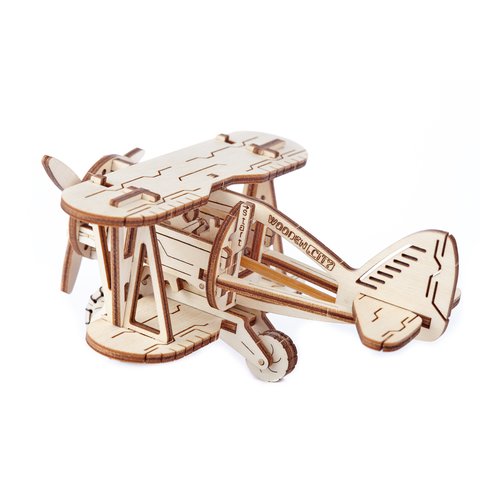 Mechanical 3D Puzzle Wooden.City Biplane Preview 1