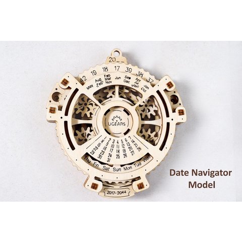 Rompecabezas mecánico 3D UGEARS "Navegador de fechas" Vista previa  1